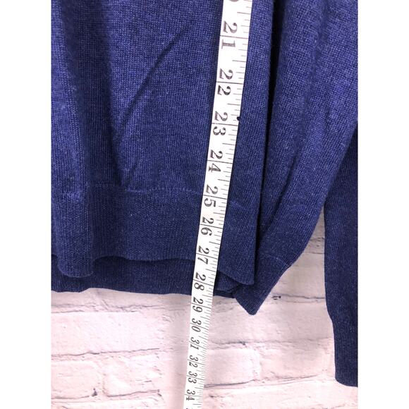 Brooks Brothers 346 Supima Cotton Preppy V-Neck Long Sleeve Blue Sweater L - Picture 11 of 12